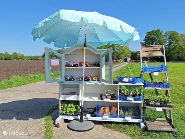 In de buurt worden veel lokale producten aangeboden bij stalletjes langs de weg.